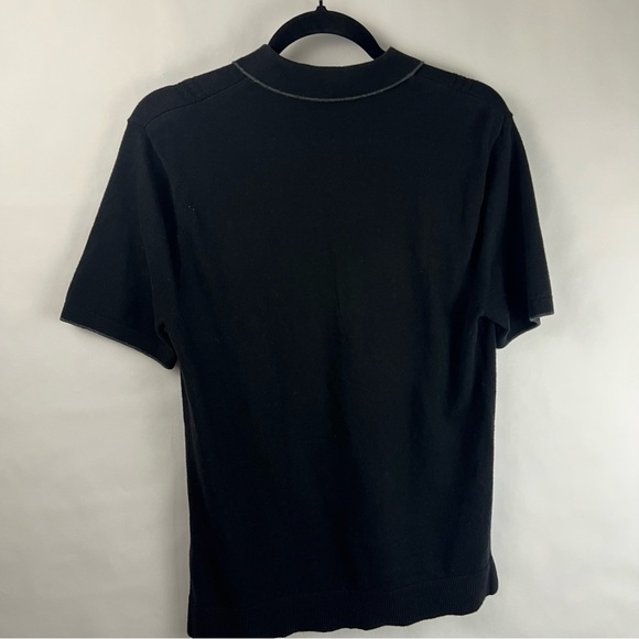 Express Black Cable Knit Polo Shirt Cotton Short Sleeve Casual Top Men’s S - Picture 7 of 10